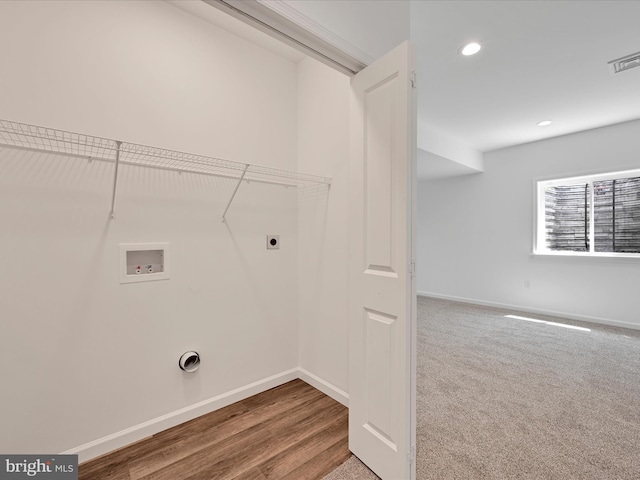 564 Monocacy Trl, Spring Grove, PA 17362 - laundry area with electric dryer hookup, hookup for a washing machine, recessed lighting, and wood finished floors