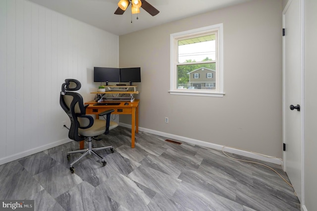 616 Dartmouth Ave, Cinnaminson, NJ 08077 - home office with ceiling fan and baseboards