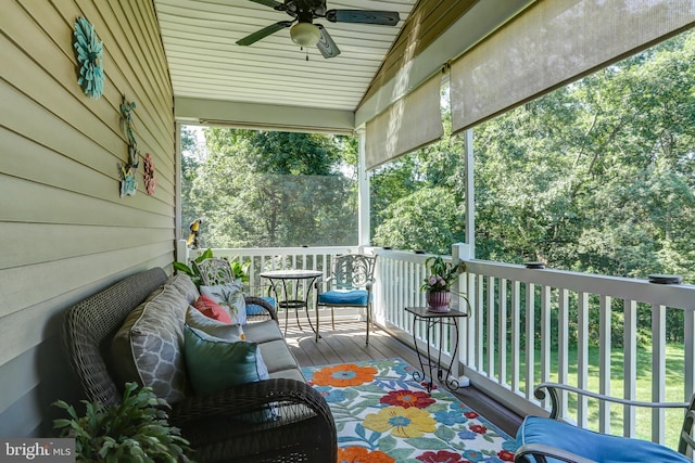 6210 Thornhill Ln, Mechanicsburg, PA 17050 - wooden terrace with ceiling fan
