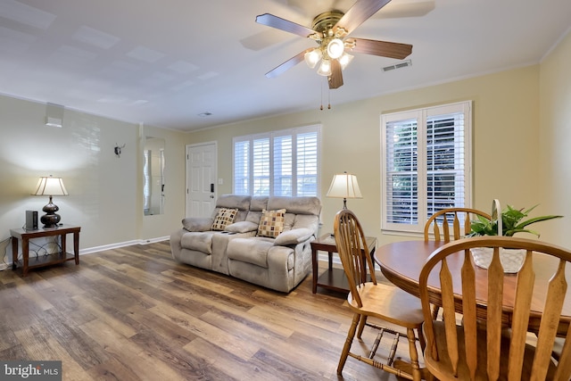 420 Buttonwood Ln Unit 420A, York, PA 17406 - living area featuring a ceiling fan and wood finished floors
