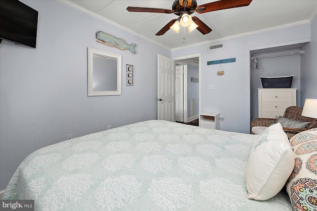 4 46th St Unit 101, Ocean City, MD 21842 - bedroom featuring ornamental molding and ceiling fan