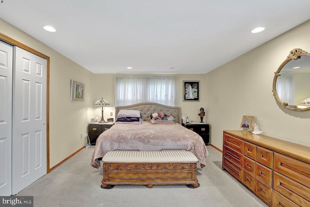 78 Kent Ave, Marlton, NJ 08053 - bedroom with light colored carpet, recessed lighting, and a closet