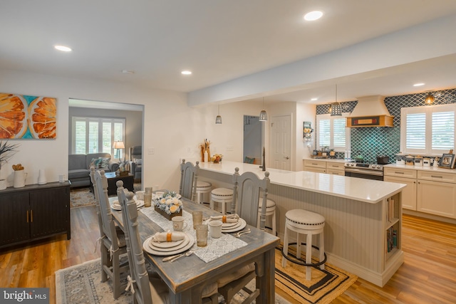 503 Mulberry St, Milton, DE 19968 - dining room featuring recessed lighting, light wood-style floors, and healthy amount of natural light