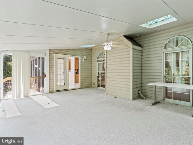 1505 Ridge Forest Way, Hanover, MD 21076 - unfurnished sunroom with a skylight and ceiling fan