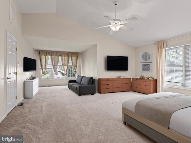 1505 Ridge Forest Way, Hanover, MD 21076 - carpeted bedroom with vaulted ceiling and ceiling fan