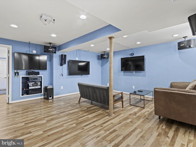 1505 Ridge Forest Way, Hanover, MD 21076 - living area featuring light wood-type flooring and recessed lighting