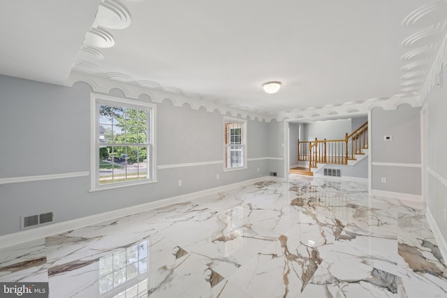 11704 Milbern Dr, Potomac, MD 20854 - unfurnished room featuring stairway and marble tiled floors