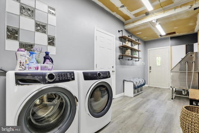 441 Barker Dr, West Chester, PA 19380 - laundry room featuring separate washer and dryer and wood finished floors