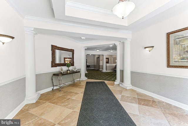7000 Village Way Unit 408, Boothwyn, PA 19061 - corridor featuring decorative columns and ornamental molding
