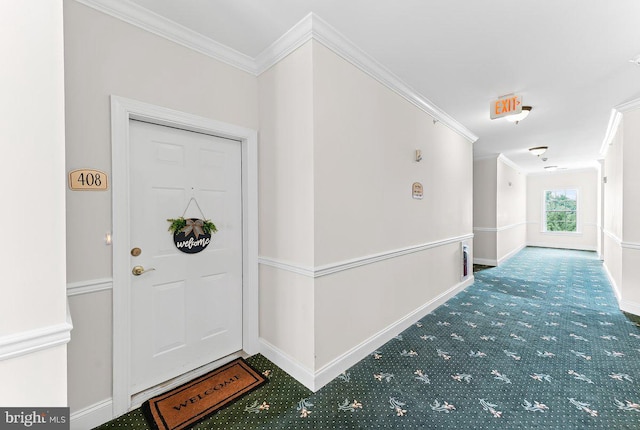 7000 Village Way Unit 408, Boothwyn, PA 19061 - foyer featuring crown molding and carpet