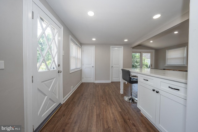 10 Holbrook Rd, Havertown, PA 19083 - kitchen featuring dark wood-type flooring, white cabinets, and recessed lighting