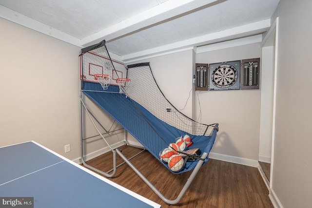 10 Holbrook Rd, Havertown, PA 19083 - bedroom with wood finished floors and beam ceiling
