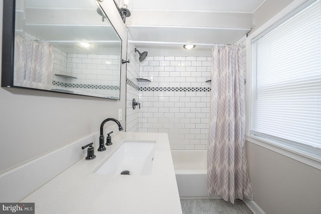 10 Holbrook Rd, Havertown, PA 19083 - bathroom with shower / bath combination with curtain, plenty of natural light, and vanity