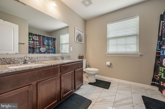 216 Shapley Dr, Smyrna, DE 19977 - full bathroom with marble finish flooring, double vanity, and curtained shower