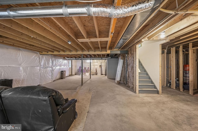 216 Shapley Dr, Smyrna, DE 19977 - unfinished below grade area featuring stairway