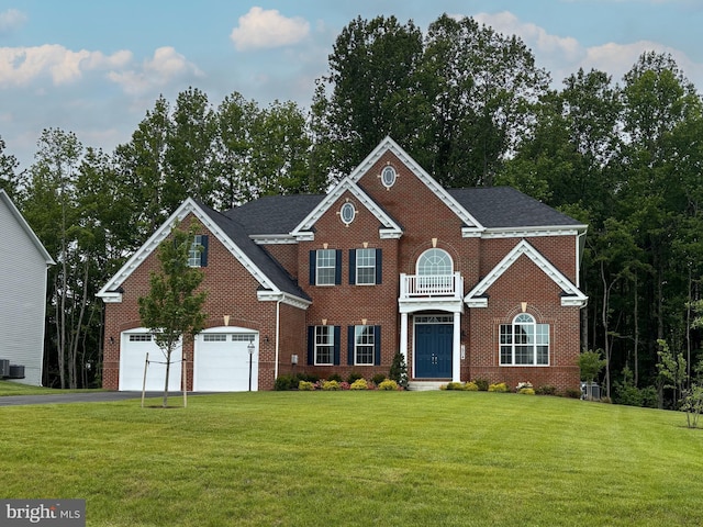 3904 Diplomat Ave, Bowie, MD 20721 - colonial home with brick siding, asphalt driveway, a front yard, and an attached garage