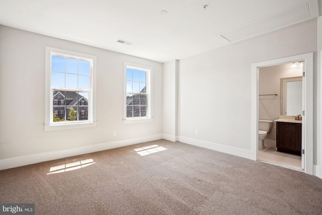 3904 Diplomat Ave, Bowie, MD 20721 - unfurnished bedroom featuring attic access, light carpet, and ensuite bathroom