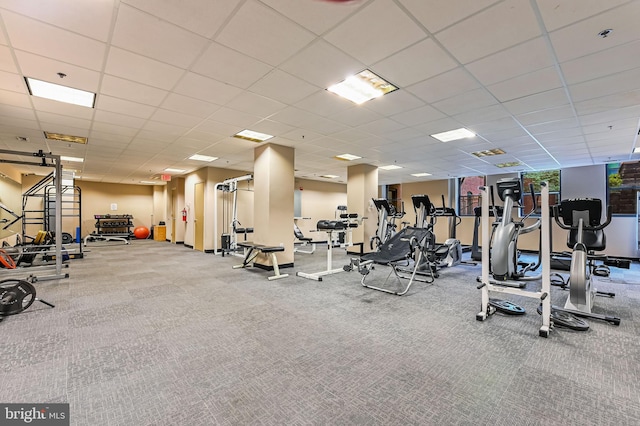 1211 Light St Unit 412, Baltimore, MD 21230 - workout area featuring a drop ceiling