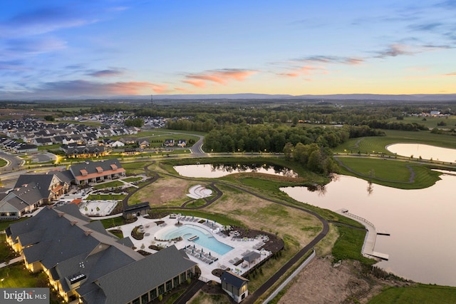 43 Boneset Dr, Gettysburg, PA 17325 - aerial view of property and surrounding area featuring a nearby body of water and a pool area