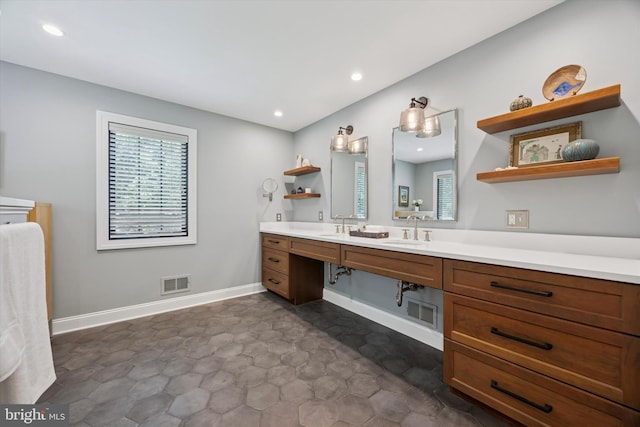 150 Waterview Dr, Glenmoore, PA 19343 - full bathroom featuring double vanity and recessed lighting