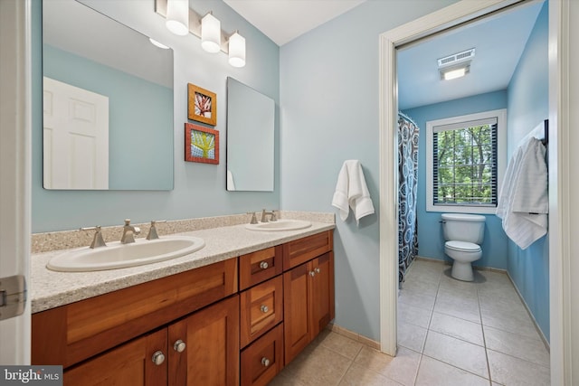 150 Waterview Dr, Glenmoore, PA 19343 - full bath featuring double vanity and tile patterned floors