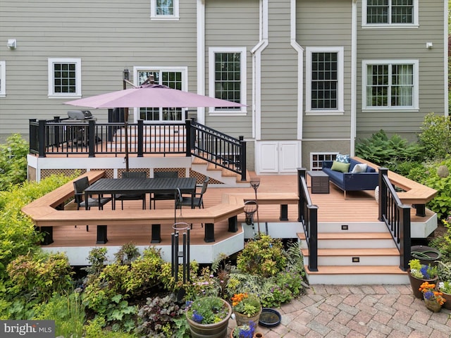 150 Waterview Dr, Glenmoore, PA 19343 - back of house with a wooden deck, outdoor lounge area, and stairs