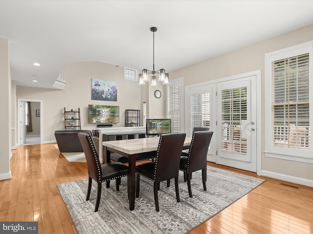 6720 Walter Scott Way, Columbia, MD 21044 - dining room with light wood-style flooring, recessed lighting, and a chandelier