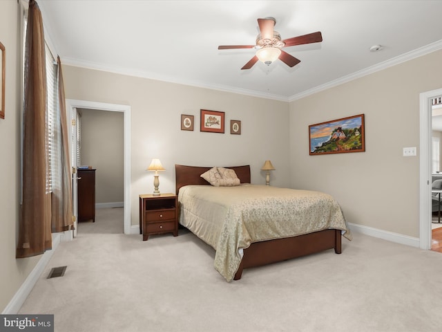 6720 Walter Scott Way, Columbia, MD 21044 - carpeted bedroom with crown molding and a ceiling fan