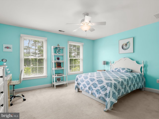 6720 Walter Scott Way, Columbia, MD 21044 - carpeted bedroom featuring multiple windows and ceiling fan