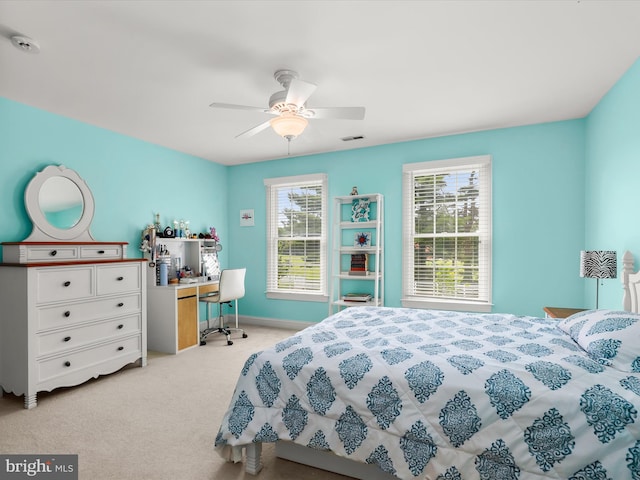 6720 Walter Scott Way, Columbia, MD 21044 - bedroom featuring light carpet and a ceiling fan