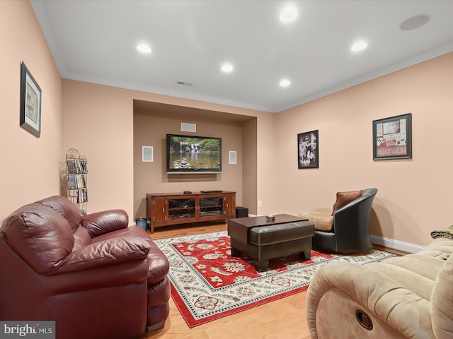 6720 Walter Scott Way, Columbia, MD 21044 - home theater featuring light wood-style floors and recessed lighting