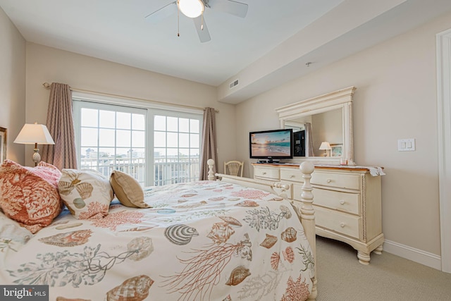 301 14th St Unit 304, Ocean City, MD 21842 - bedroom featuring light colored carpet and ceiling fan