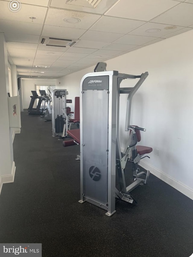 301 14th St Unit 304, Ocean City, MD 21842 - gym with a drop ceiling and baseboards