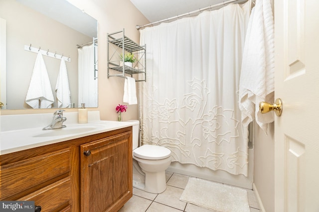 2110 Douglas Dr, Carlisle, PA 17013 - full bath featuring vanity, tile patterned flooring, and shower / bath combination with curtain