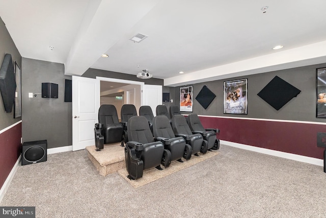 10535 Windlass Run Rd, Baltimore, MD 21220 - carpeted home theater with baseboards and recessed lighting