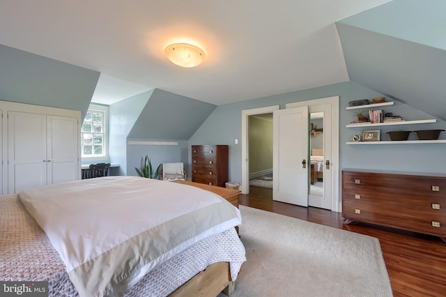 152 Main St, New Providence, PA 17560 - bedroom with lofted ceiling and wood finished floors