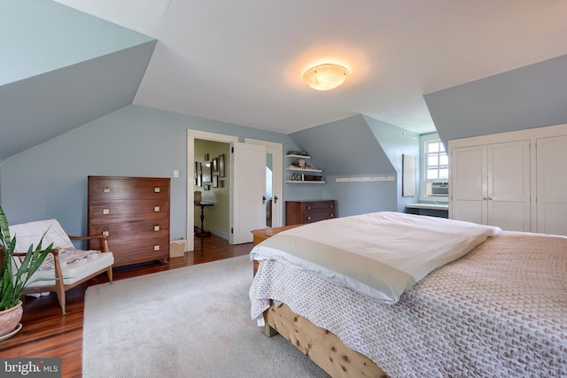 152 Main St, New Providence, PA 17560 - bedroom featuring wood finished floors, lofted ceiling, and cooling unit