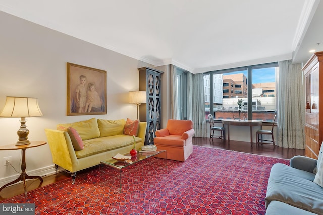 1155 23rd St NW Unit 5L, Washington, DC 20037 - living area featuring crown molding