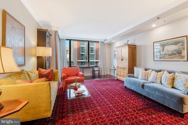 1155 23rd St NW Unit 5L, Washington, DC 20037 - living room with ornamental molding