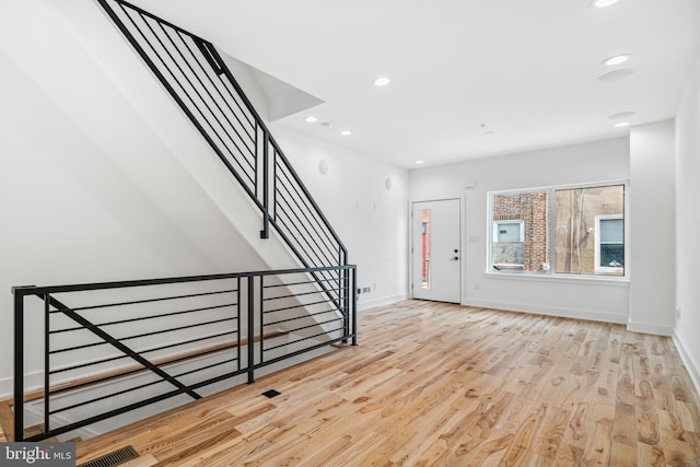 3084 Weikel St, Philadelphia, PA 19134 - foyer with wood finished floors, recessed lighting, and stairs