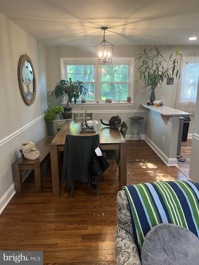499 Prospect Rd, Warminster, PA 18974 - dining area with a chandelier and wood finished floors