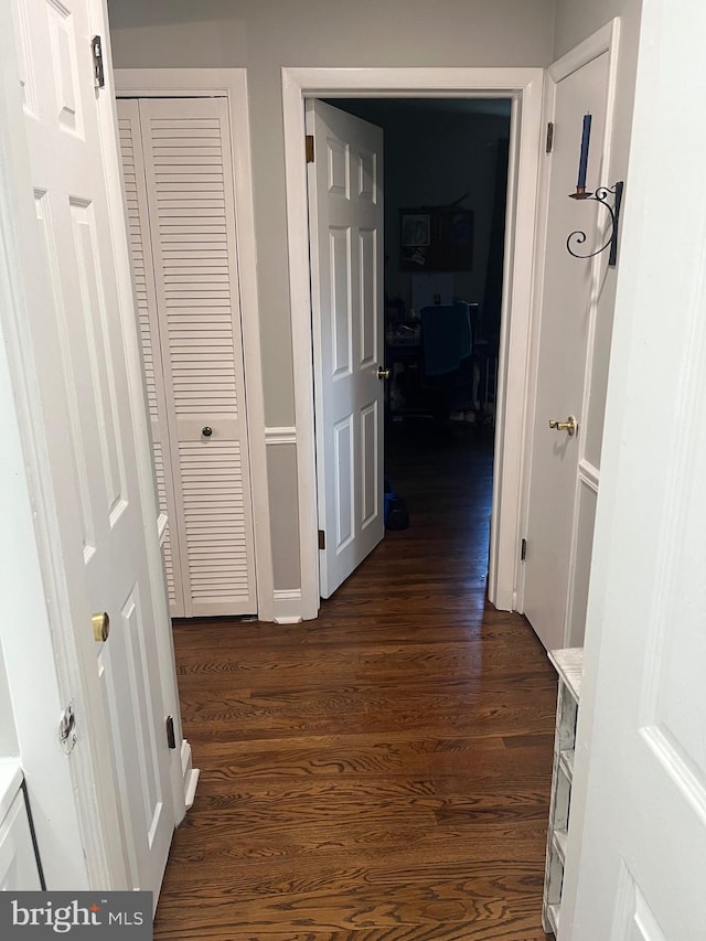 499 Prospect Rd, Warminster, PA 18974 - corridor featuring dark wood-style flooring and baseboards