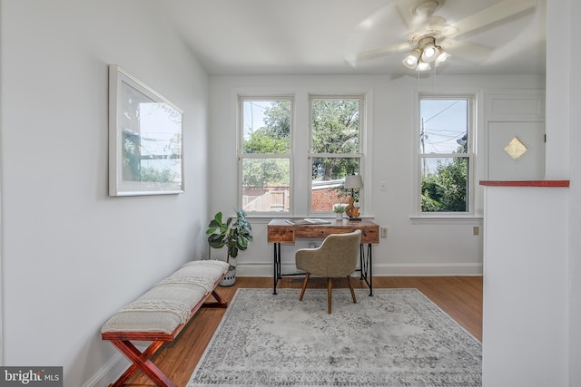 1217 Holbrook St NE, Washington, DC 20002 - office area with wood finished floors and ceiling fan