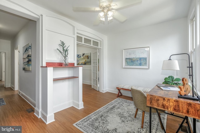 1217 Holbrook St NE, Washington, DC 20002 - home office with wood finished floors and ceiling fan