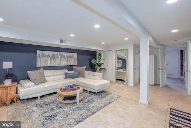 1217 Holbrook St NE, Washington, DC 20002 - living area with recessed lighting and light tile patterned flooring