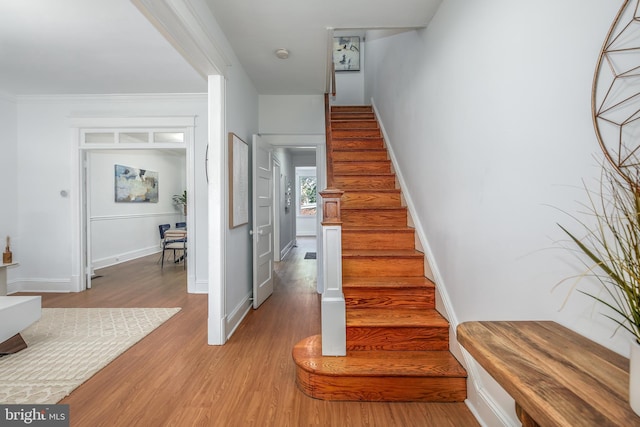 1217 Holbrook St NE, Washington, DC 20002 - staircase featuring wood finished floors and baseboards