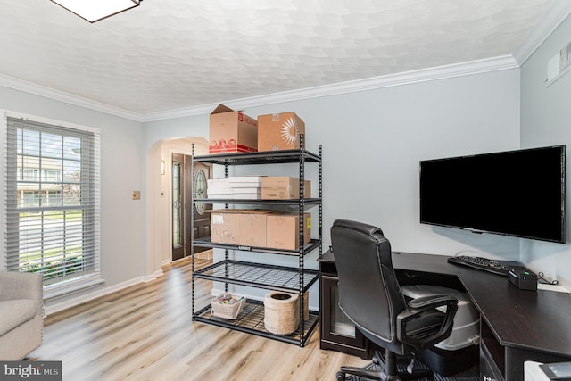 421 Dart Dr, Hanover, PA 17331 - office space featuring wood finished floors, arched walkways, and ornamental molding