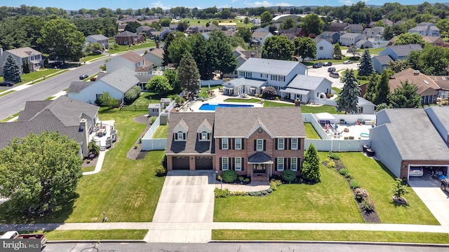 421 Dart Dr, Hanover, PA 17331 - aerial perspective of suburban area featuring a pool