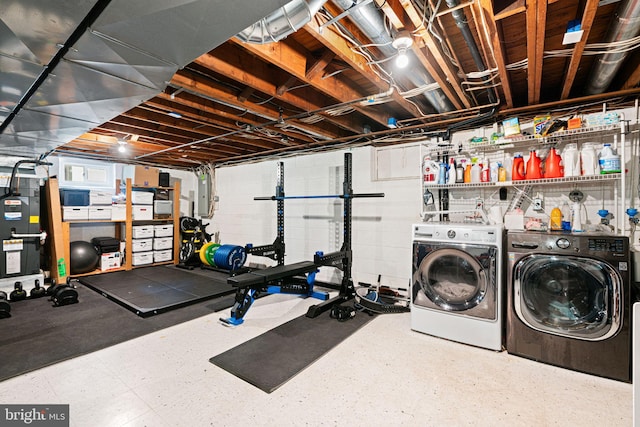14 Birchall Dr, Haddonfield, NJ 08033 - exercise room featuring separate washer and dryer and electric panel