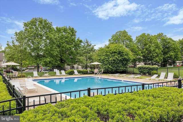 2607 Maryannes Ct Unit 2607, North Wales, PA 19454 - community pool featuring a patio area and view of scattered trees